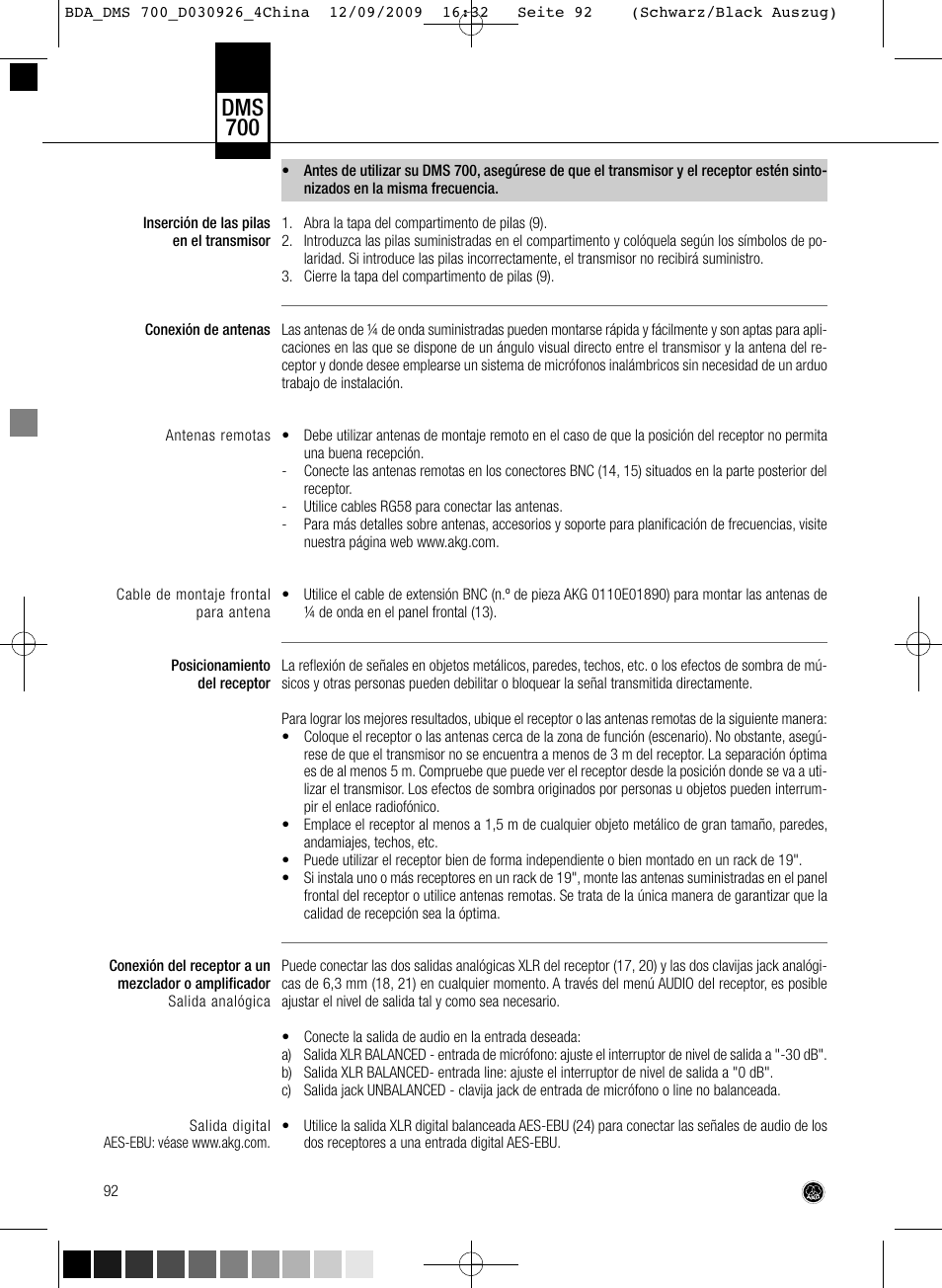 Dms 700 | AKG Acoustics DMS700 User Manual | Page 92 / 118