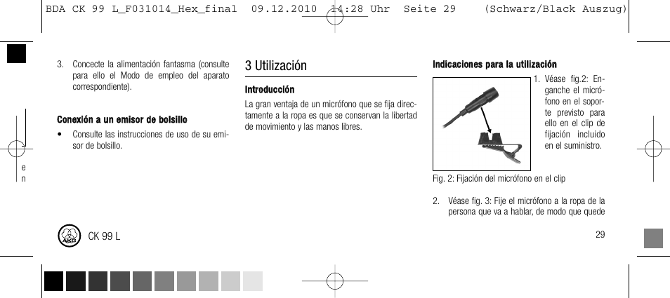 3 utilización | AKG Acoustics CK99L User Manual | Page 29 / 40