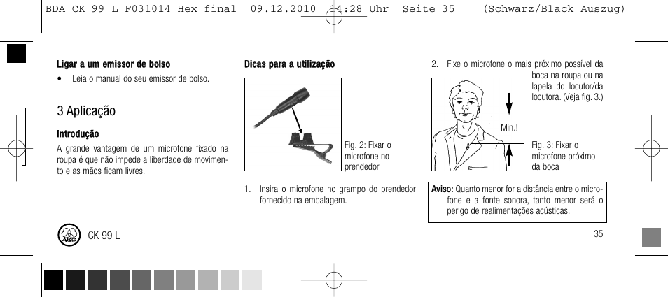 3 aplicação | AKG Acoustics CK99L User Manual | Page 35 / 40