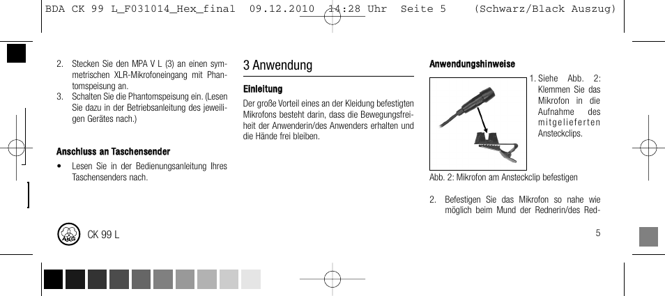 3 anwendung | AKG Acoustics CK99L User Manual | Page 5 / 40