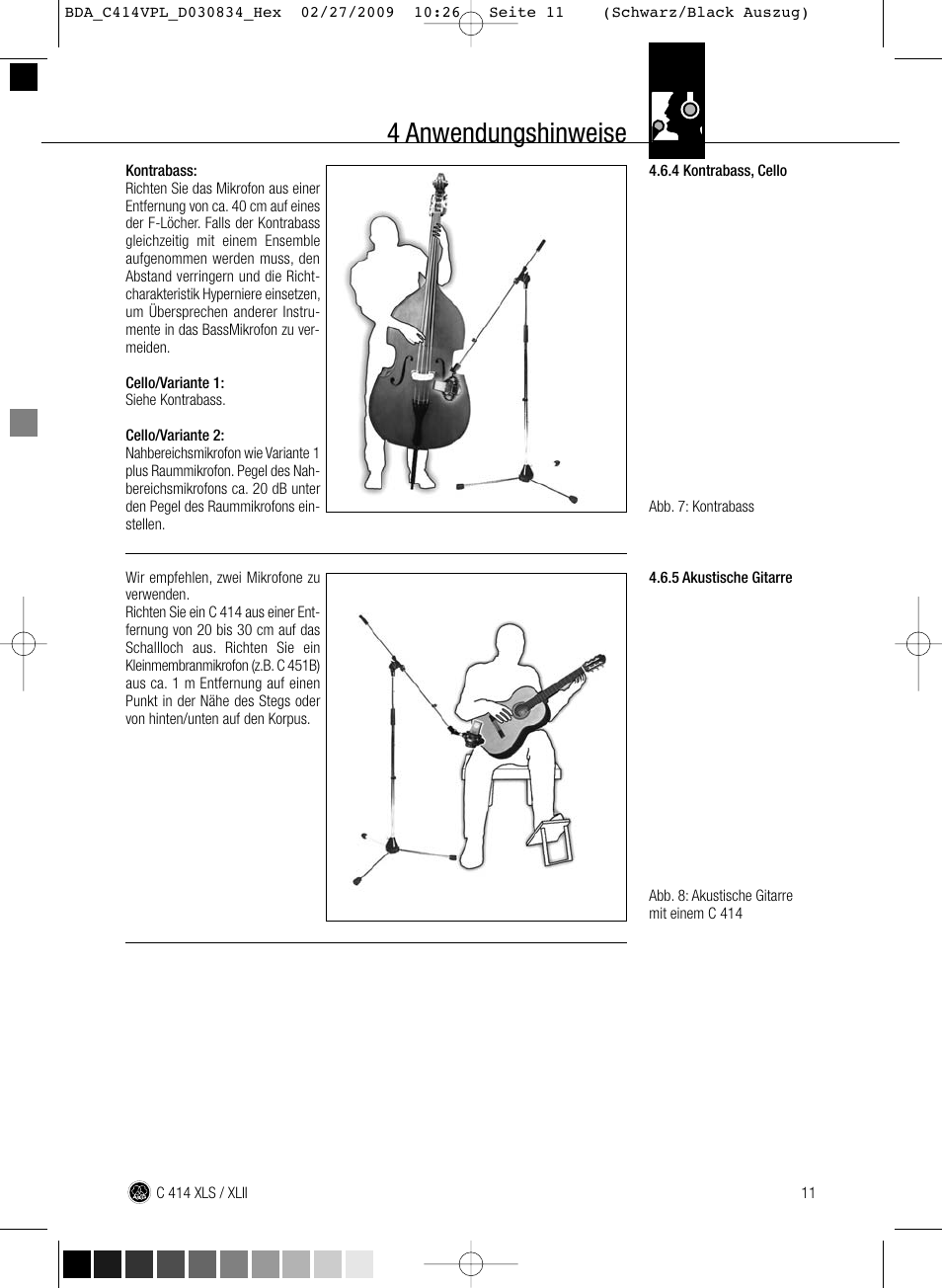 4 anwendungshinweise | AKG Acoustics C414 XLS User Manual | Page 11 / 92