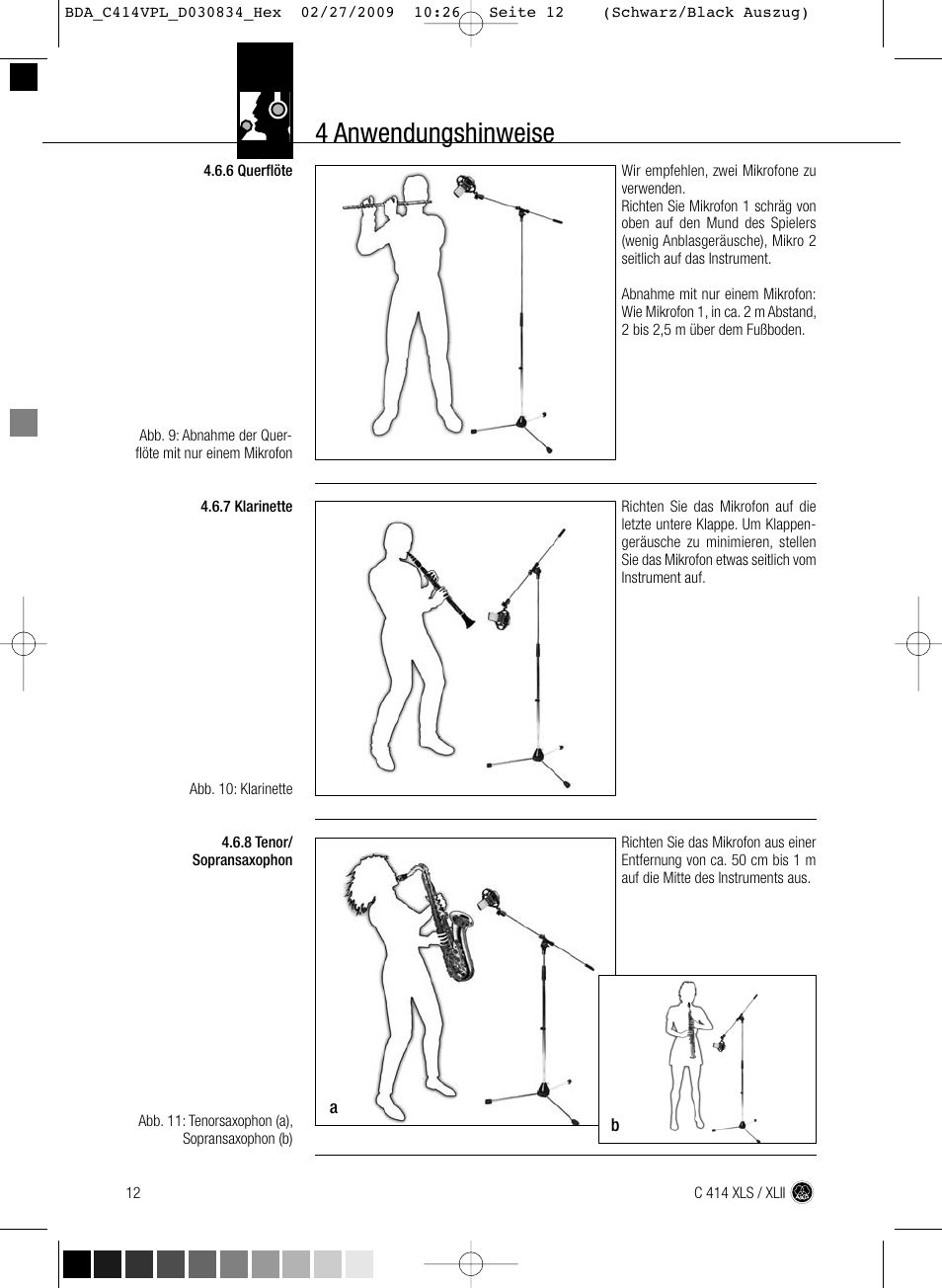 4 anwendungshinweise | AKG Acoustics C414 XLS User Manual | Page 12 / 92