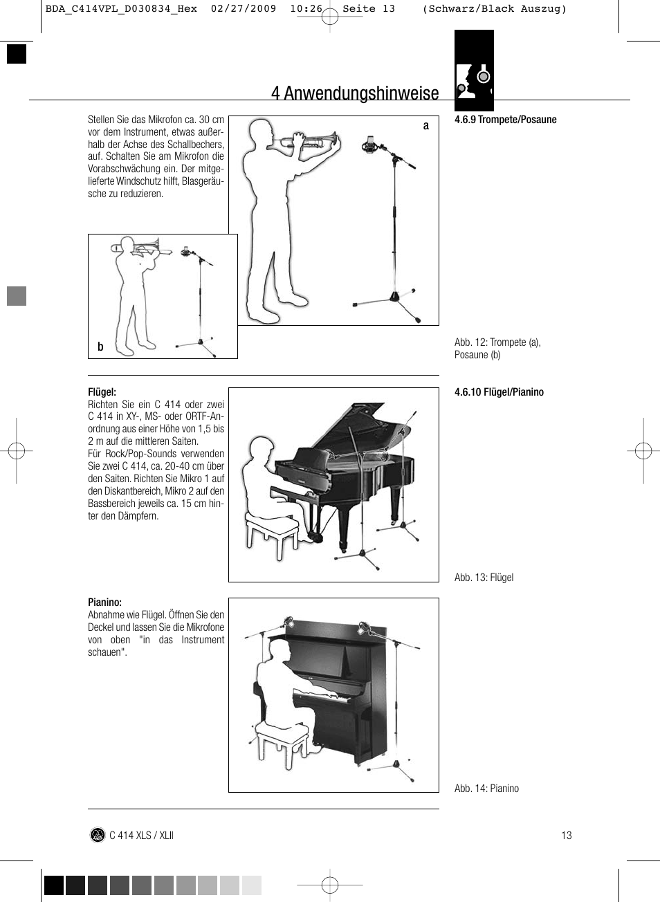 4 anwendungshinweise | AKG Acoustics C414 XLS User Manual | Page 13 / 92