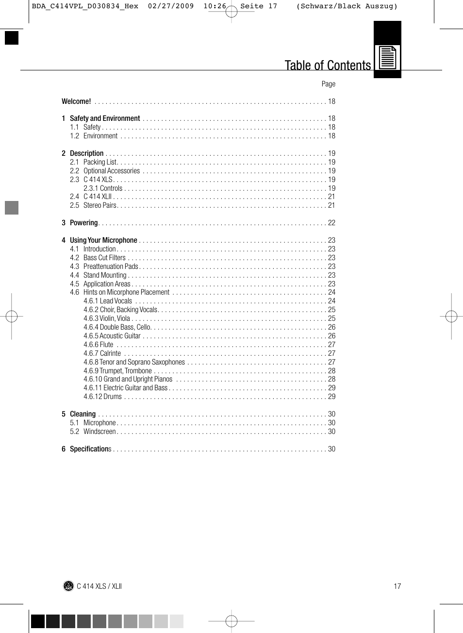 AKG Acoustics C414 XLS User Manual | Page 17 / 92