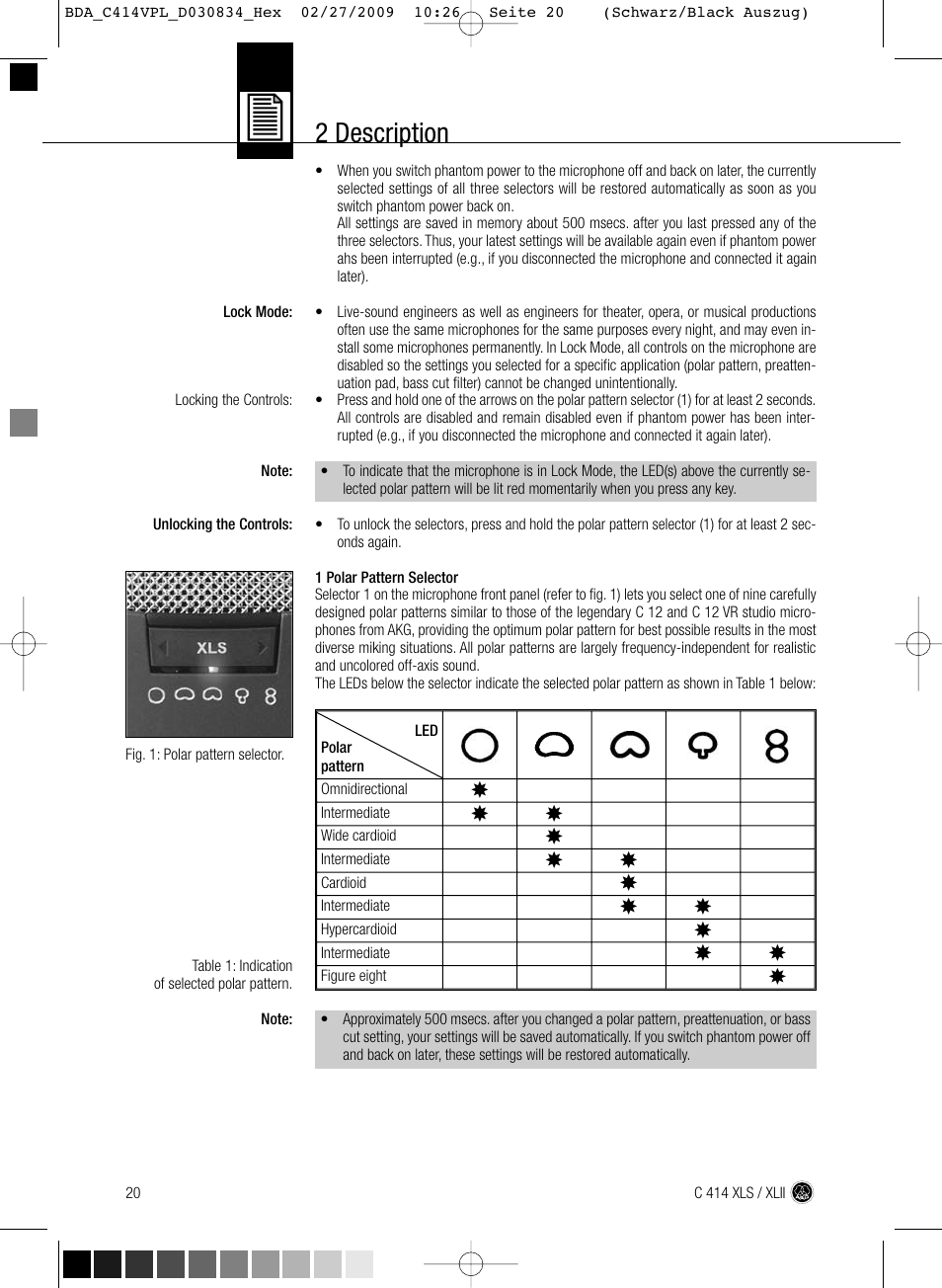 2 description | AKG Acoustics C414 XLS User Manual | Page 20 / 92