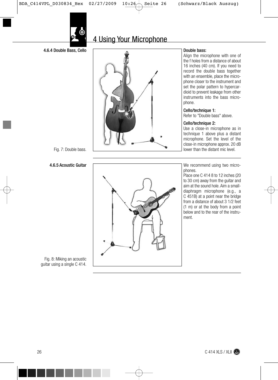 4 using your microphone | AKG Acoustics C414 XLS User Manual | Page 26 / 92