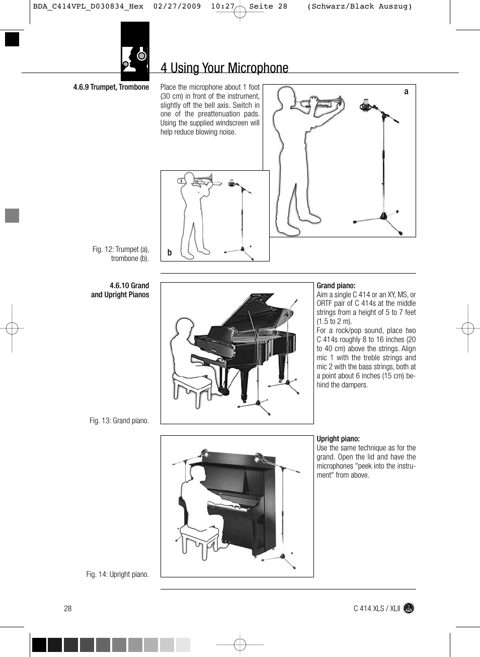 4 using your microphone | AKG Acoustics C414 XLS User Manual | Page 28 / 92