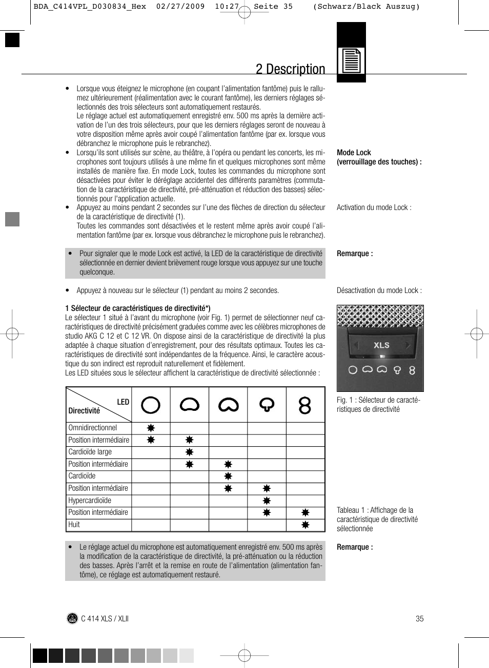 2 description | AKG Acoustics C414 XLS User Manual | Page 35 / 92