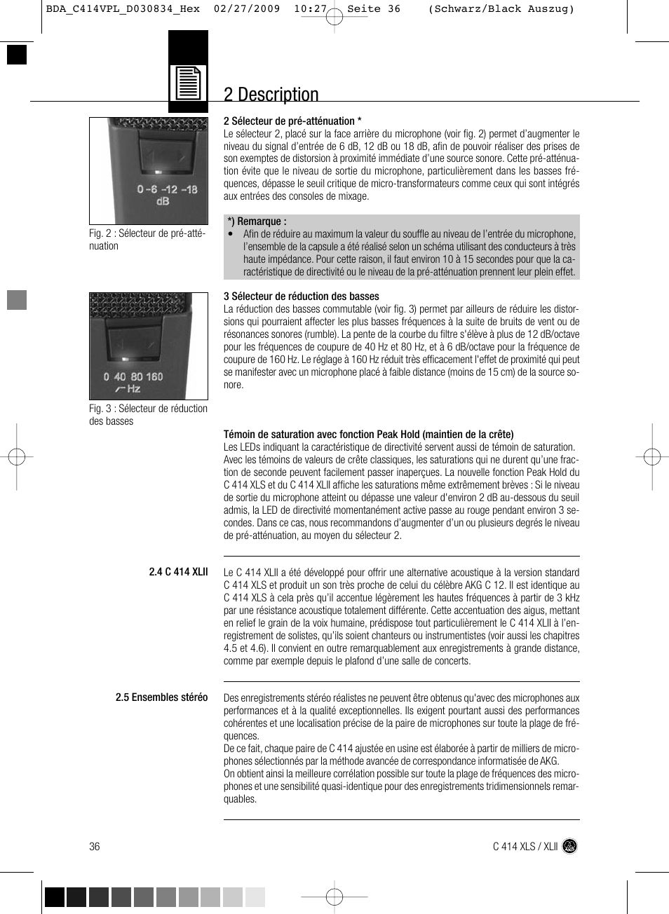 2 description | AKG Acoustics C414 XLS User Manual | Page 36 / 92