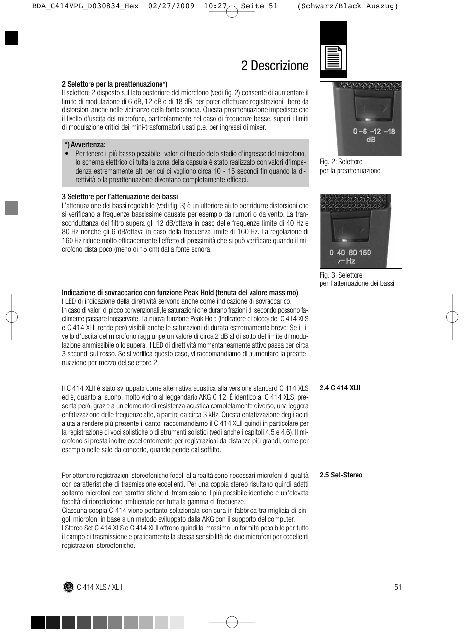 2 descrizione | AKG Acoustics C414 XLS User Manual | Page 51 / 92