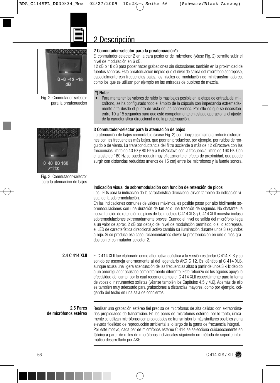 2 descripción | AKG Acoustics C414 XLS User Manual | Page 66 / 92