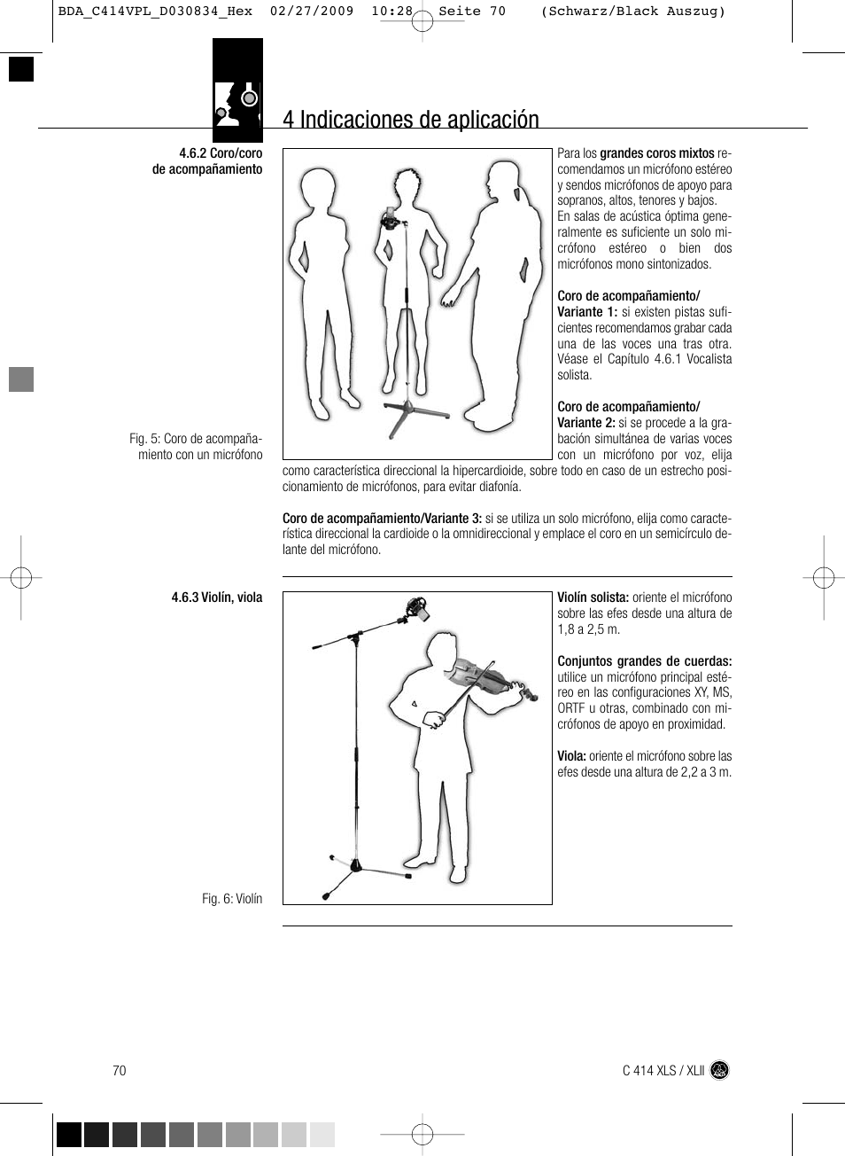 4 indicaciones de aplicación | AKG Acoustics C414 XLS User Manual | Page 70 / 92