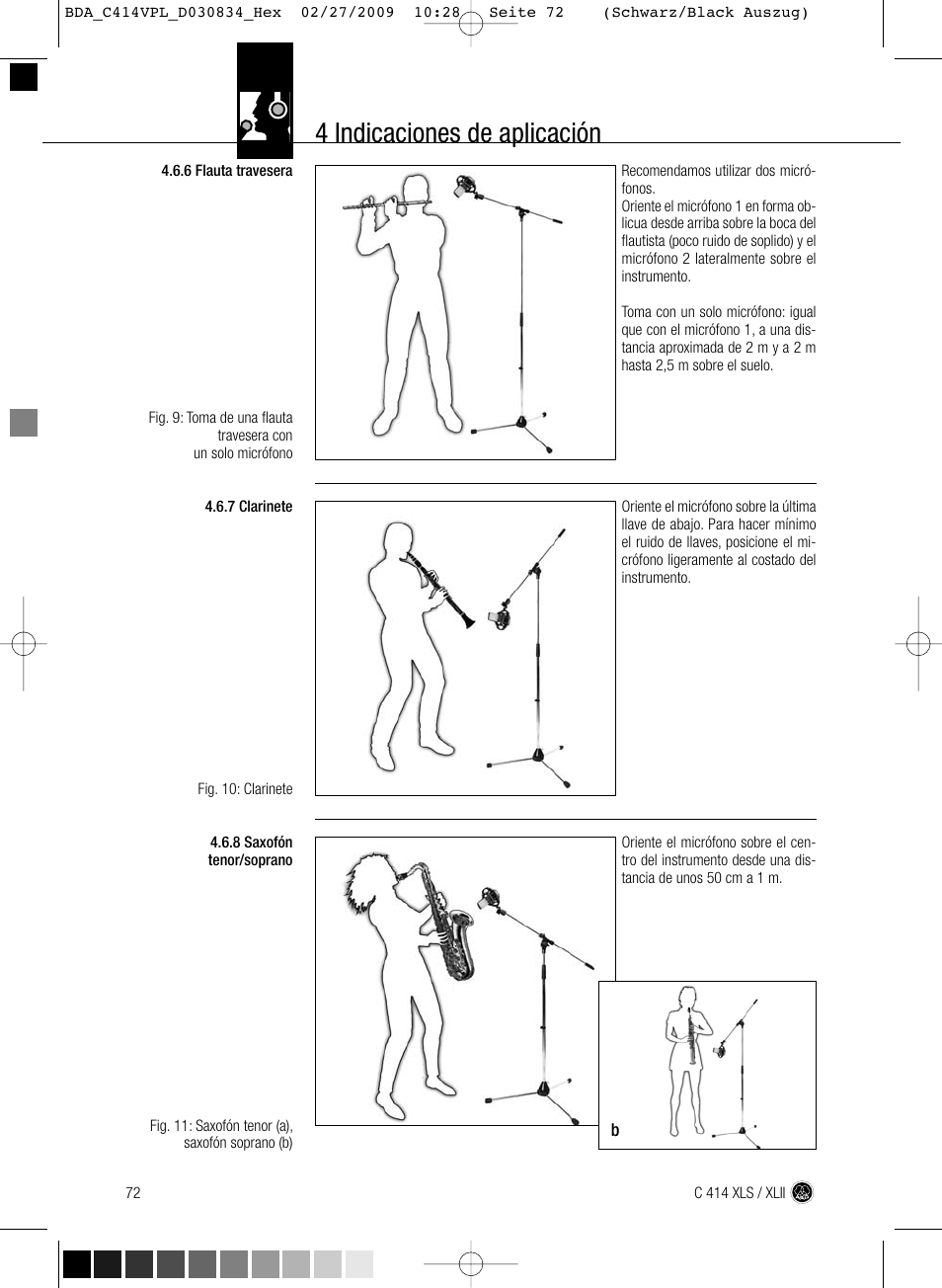 4 indicaciones de aplicación | AKG Acoustics C414 XLS User Manual | Page 72 / 92