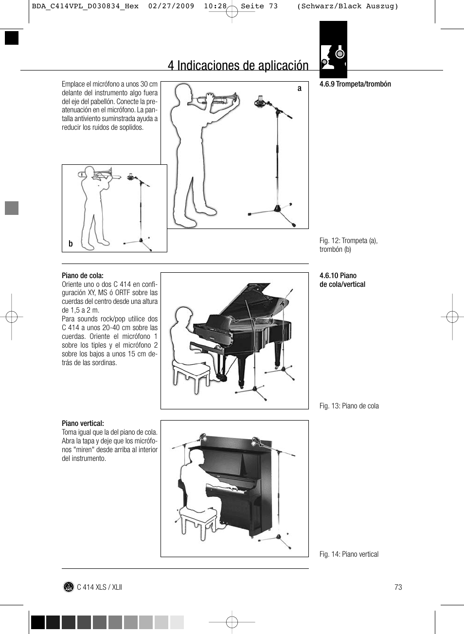 4 indicaciones de aplicación | AKG Acoustics C414 XLS User Manual | Page 73 / 92