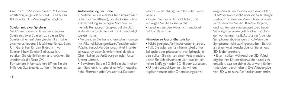 Philips Lunettes 3D Active User Manual | Page 14 / 82