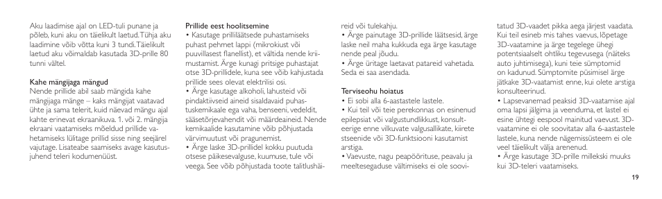 Philips Lunettes 3D Active User Manual | Page 19 / 82