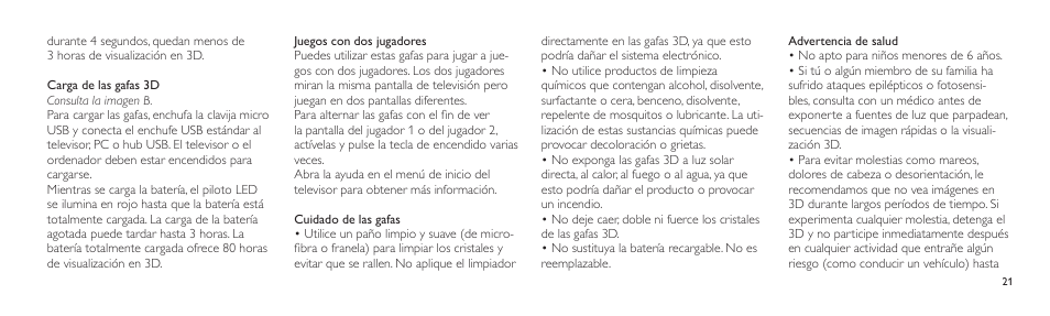 Philips Lunettes 3D Active User Manual | Page 21 / 82