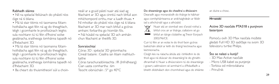 Philips Lunettes 3D Active User Manual | Page 29 / 82