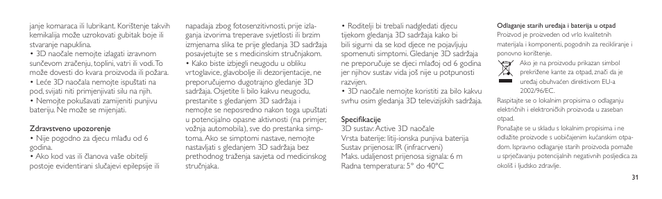 Philips Lunettes 3D Active User Manual | Page 31 / 82