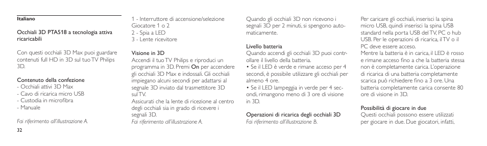 Philips Lunettes 3D Active User Manual | Page 32 / 82