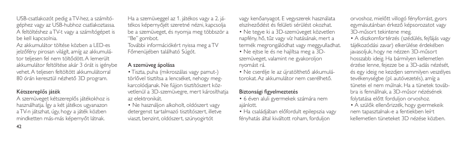 Philips Lunettes 3D Active User Manual | Page 42 / 82