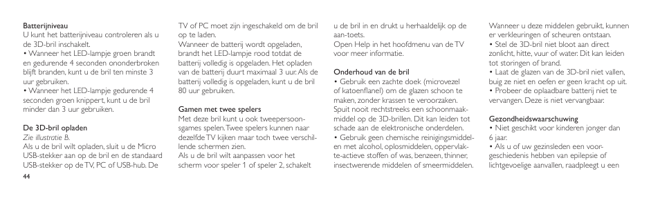 Philips Lunettes 3D Active User Manual | Page 44 / 82