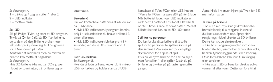 Philips Lunettes 3D Active User Manual | Page 46 / 82