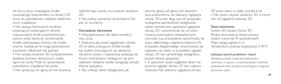 Philips Lunettes 3D Active User Manual | Page 49 / 82