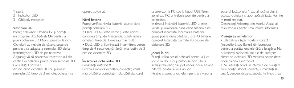 Philips Lunettes 3D Active User Manual | Page 55 / 82