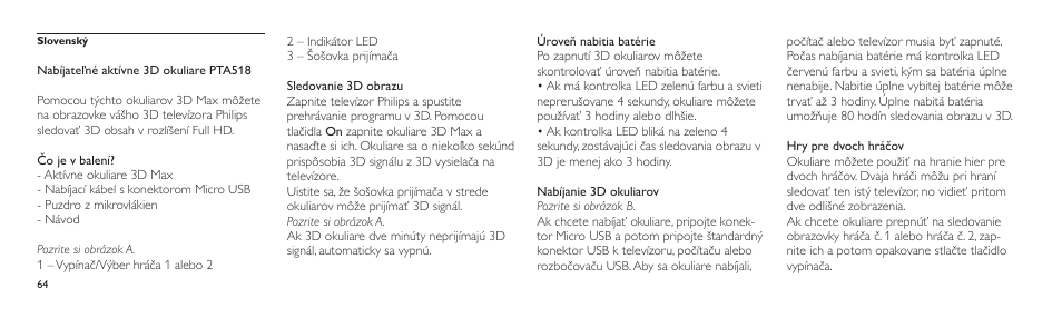 Philips Lunettes 3D Active User Manual | Page 64 / 82