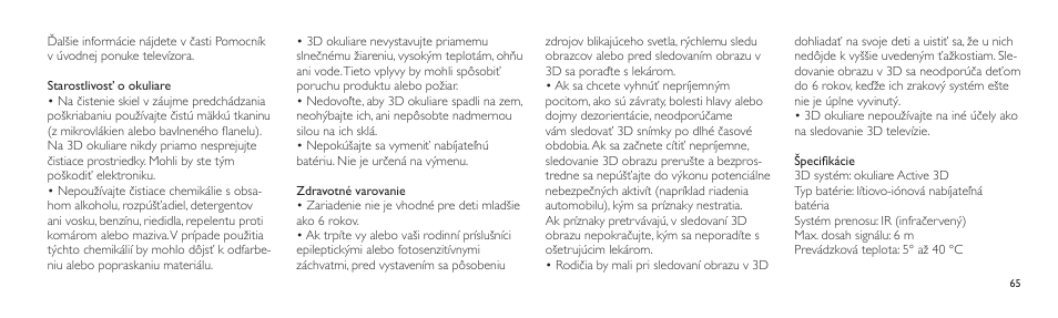 Philips Lunettes 3D Active User Manual | Page 65 / 82