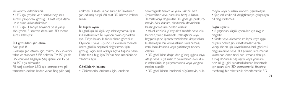 Philips Lunettes 3D Active User Manual | Page 73 / 82