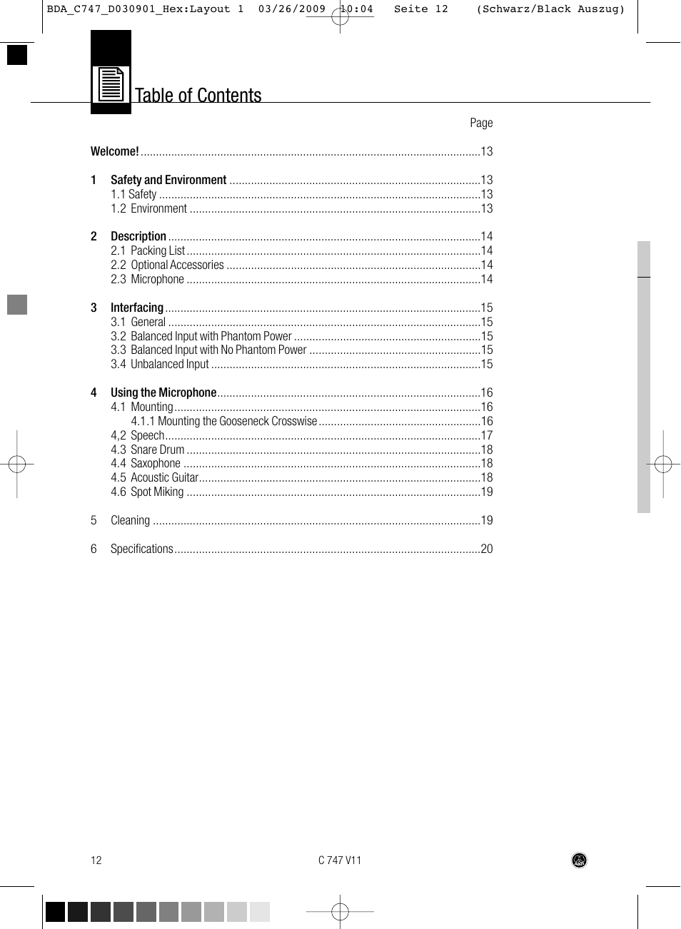 AKG Acoustics C747 V11 User Manual | Page 12 / 64