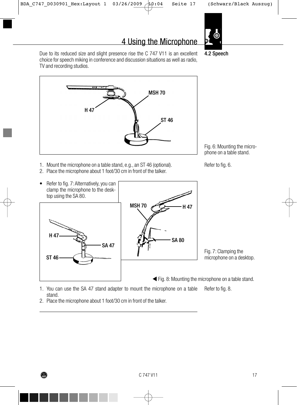 4 using the microphone | AKG Acoustics C747 V11 User Manual | Page 17 / 64