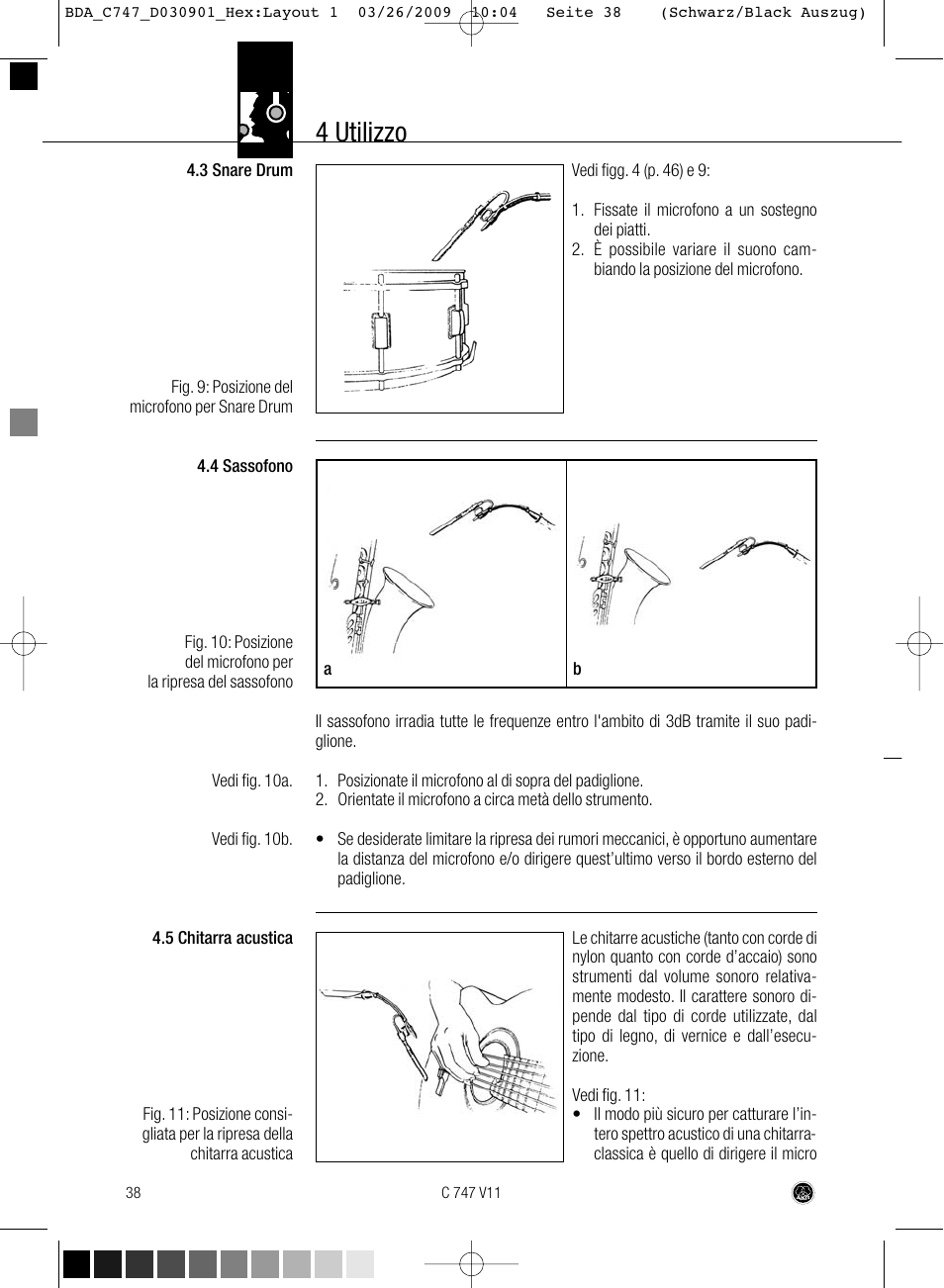 4 utilizzo | AKG Acoustics C747 V11 User Manual | Page 38 / 64