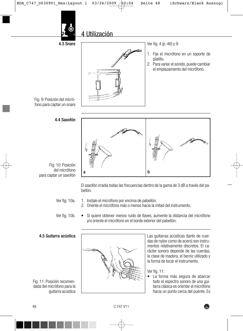 4 utilización | AKG Acoustics C747 V11 User Manual | Page 48 / 64