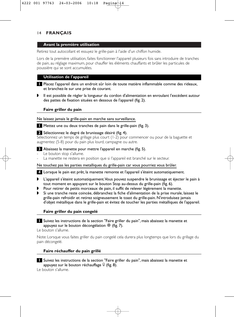 Philips Grille-pain User Manual | Page 14 / 44