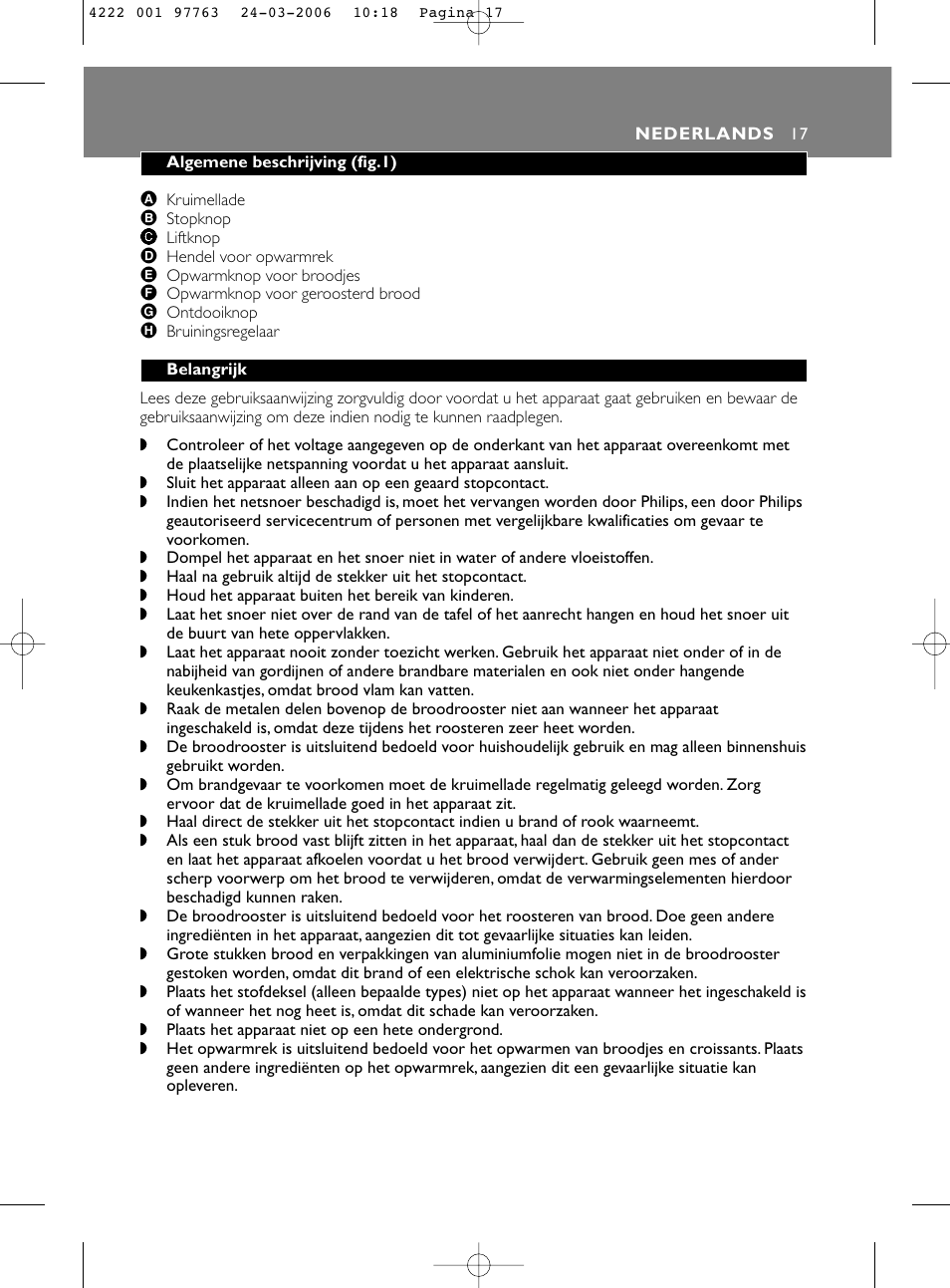 Philips Grille-pain User Manual | Page 17 / 44