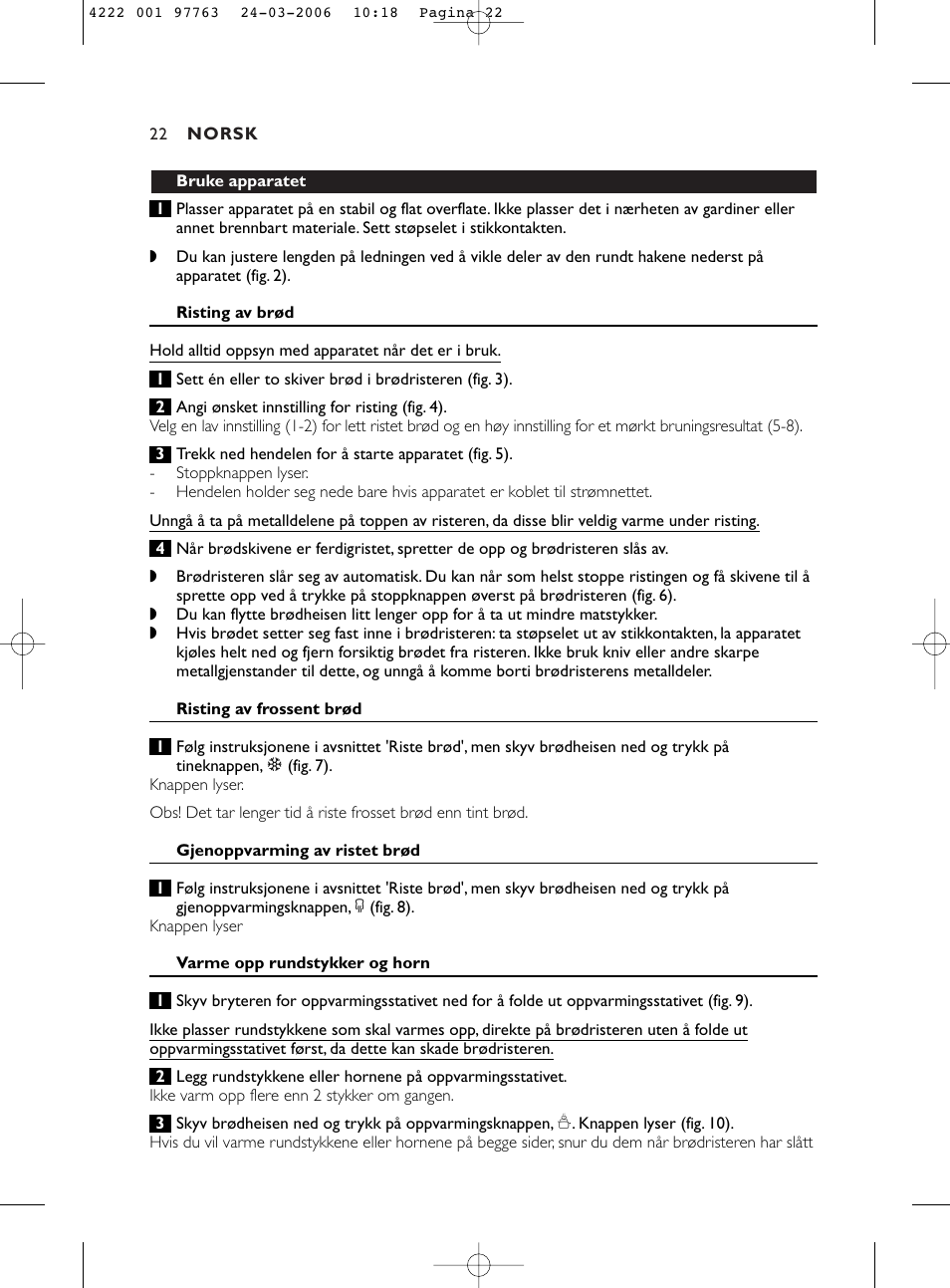 Philips Grille-pain User Manual | Page 22 / 44