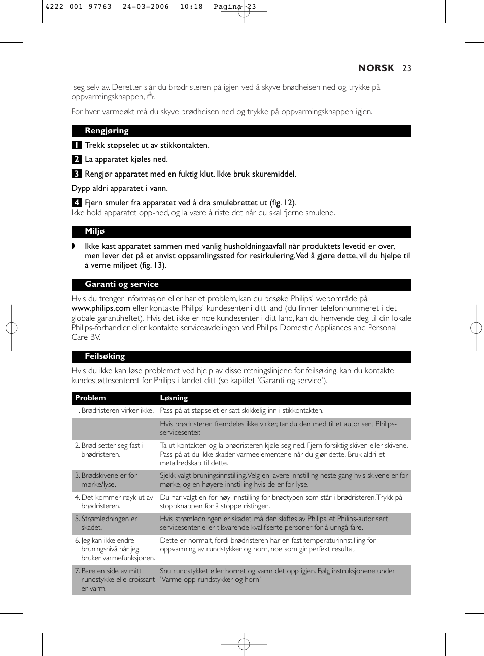 Philips Grille-pain User Manual | Page 23 / 44