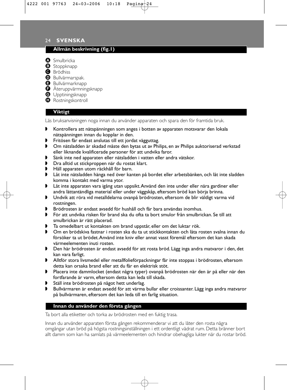 Philips Grille-pain User Manual | Page 24 / 44