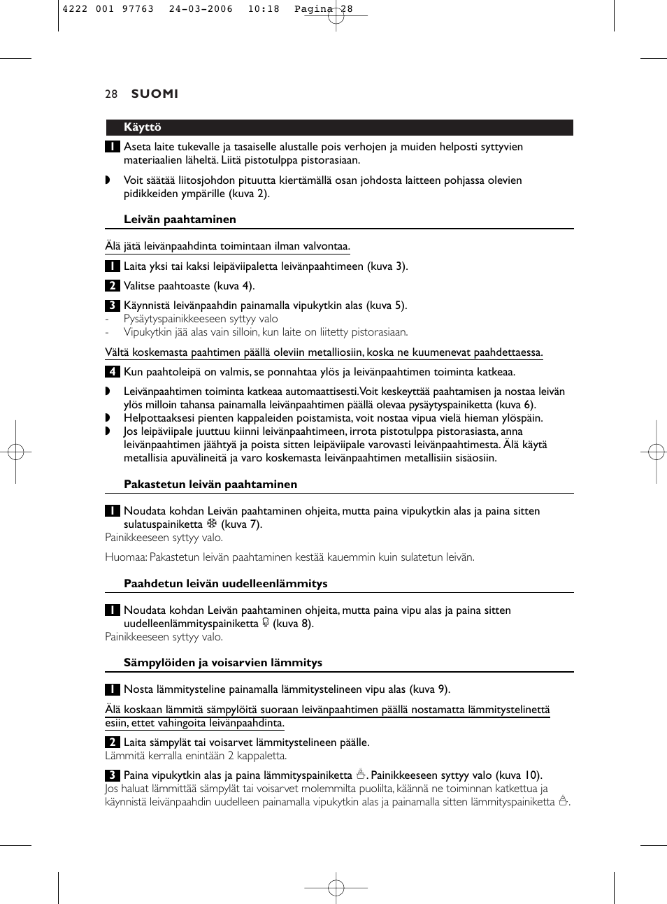 Philips Grille-pain User Manual | Page 28 / 44