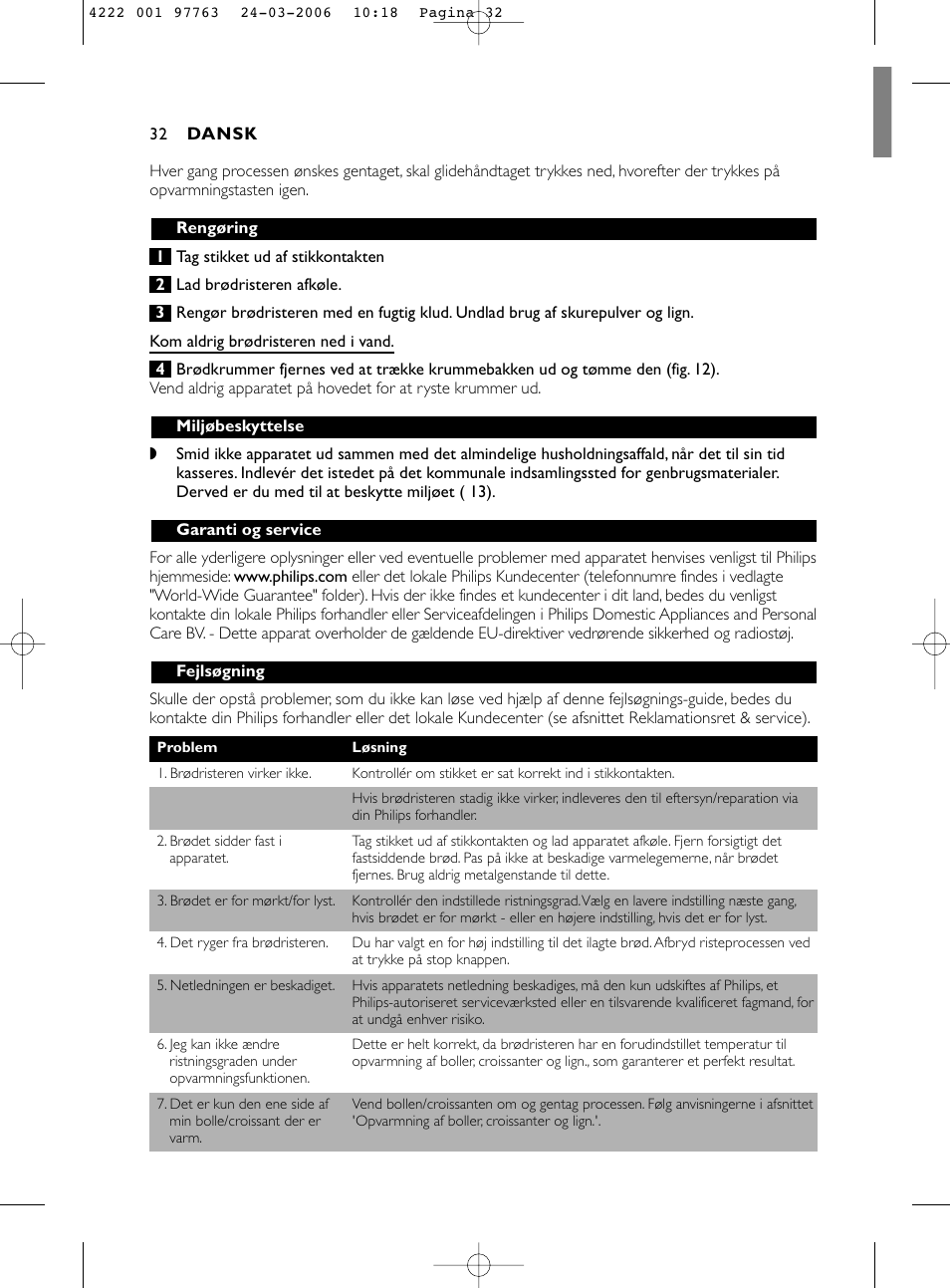 Philips Grille-pain User Manual | Page 32 / 44