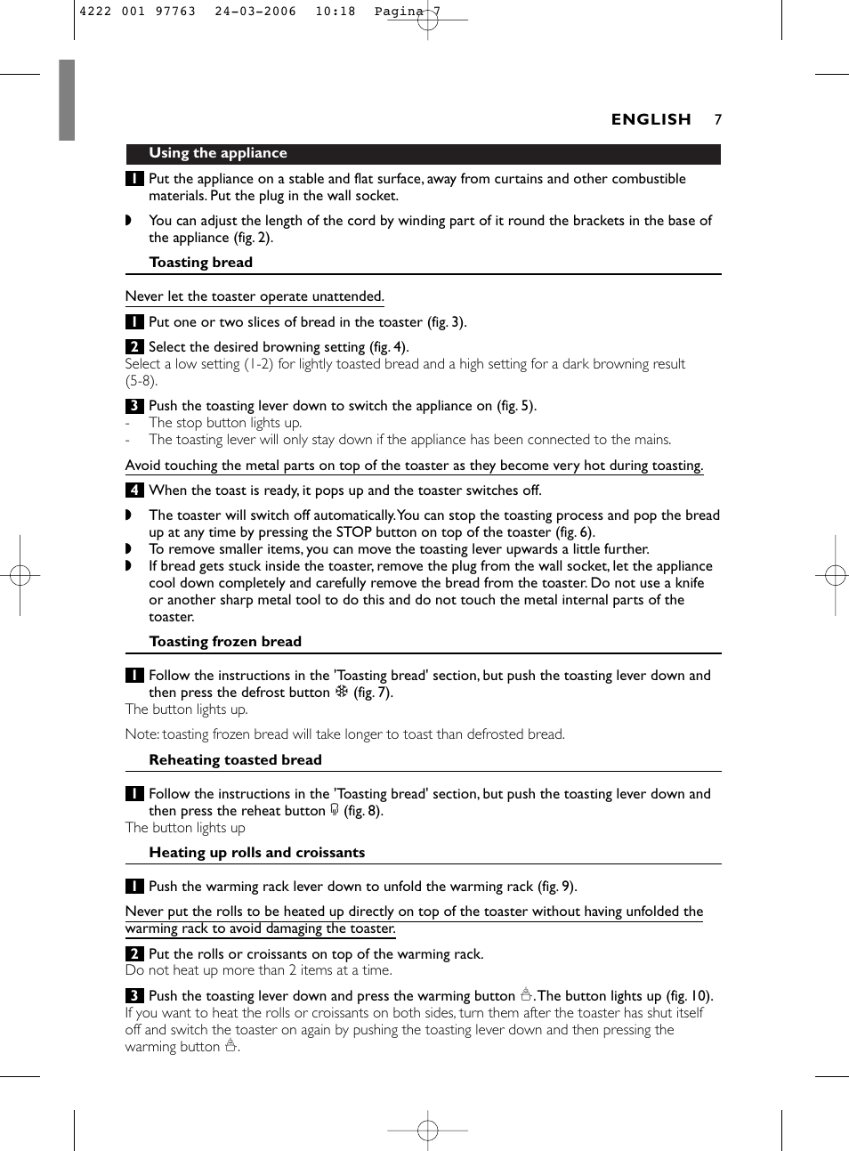 Philips Grille-pain User Manual | Page 7 / 44