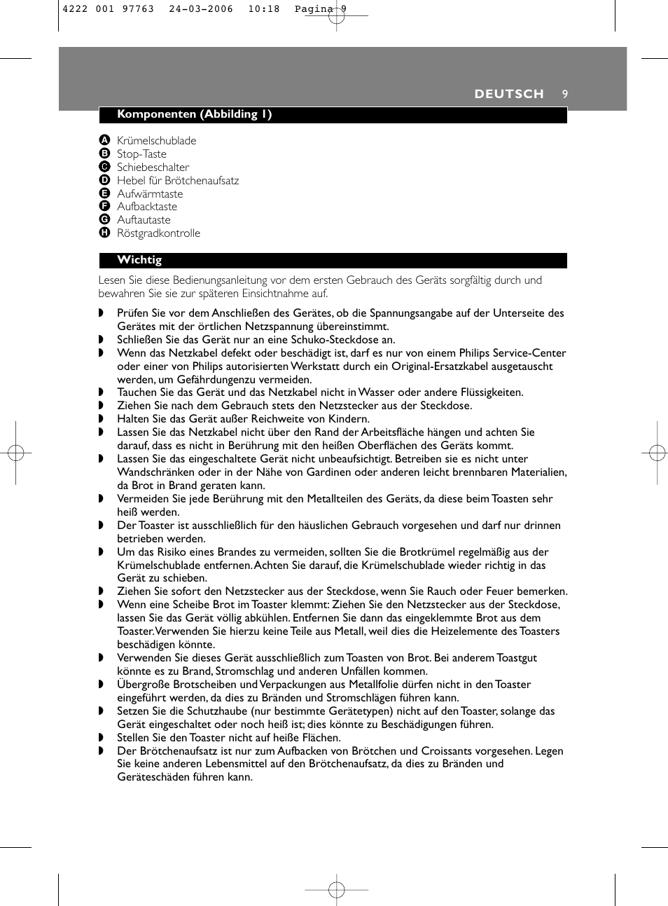 Philips Grille-pain User Manual | Page 9 / 44