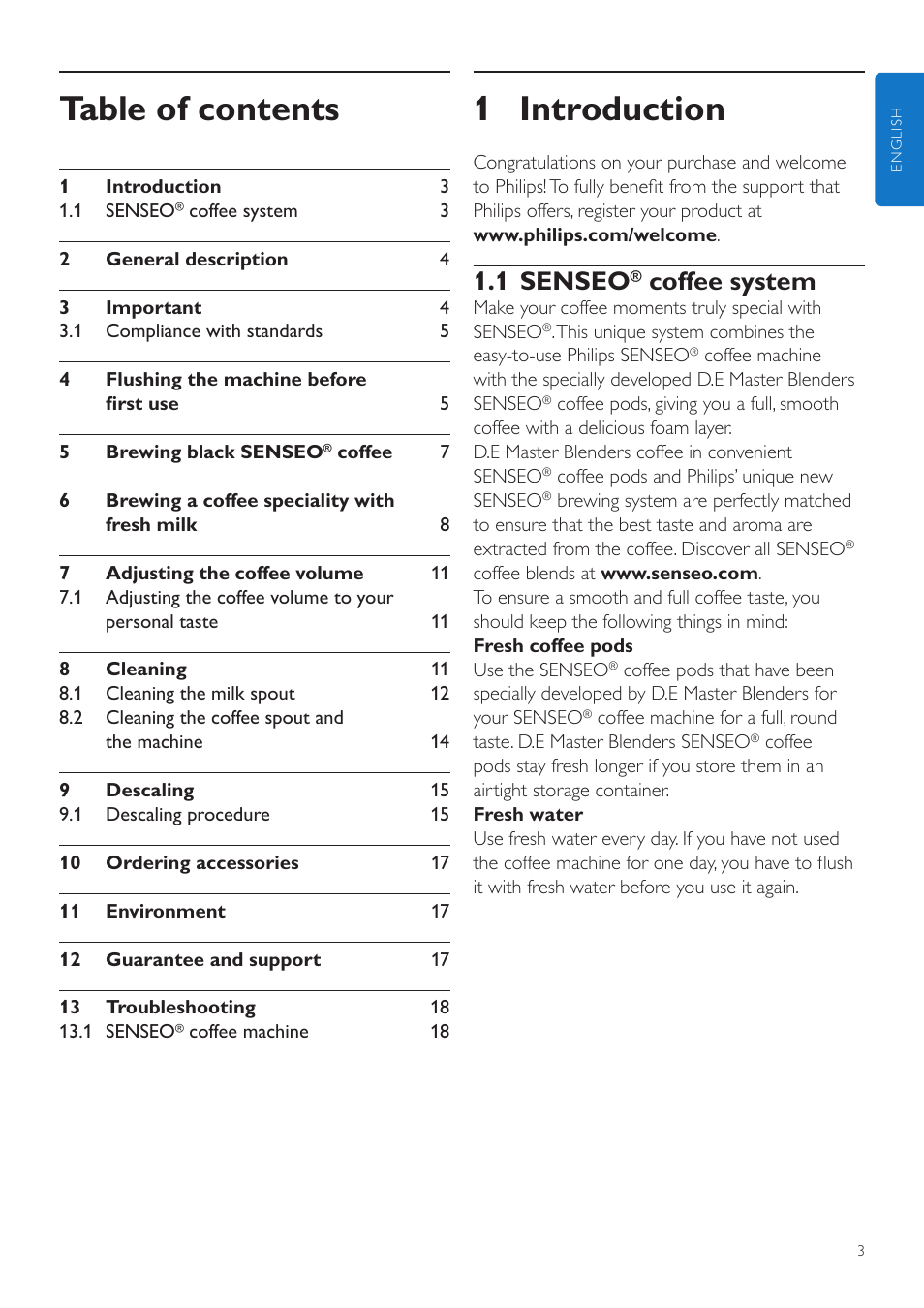 Philips SENSEO® Latte Duo Machine à café à dosettes User Manual | Page 3 / 76