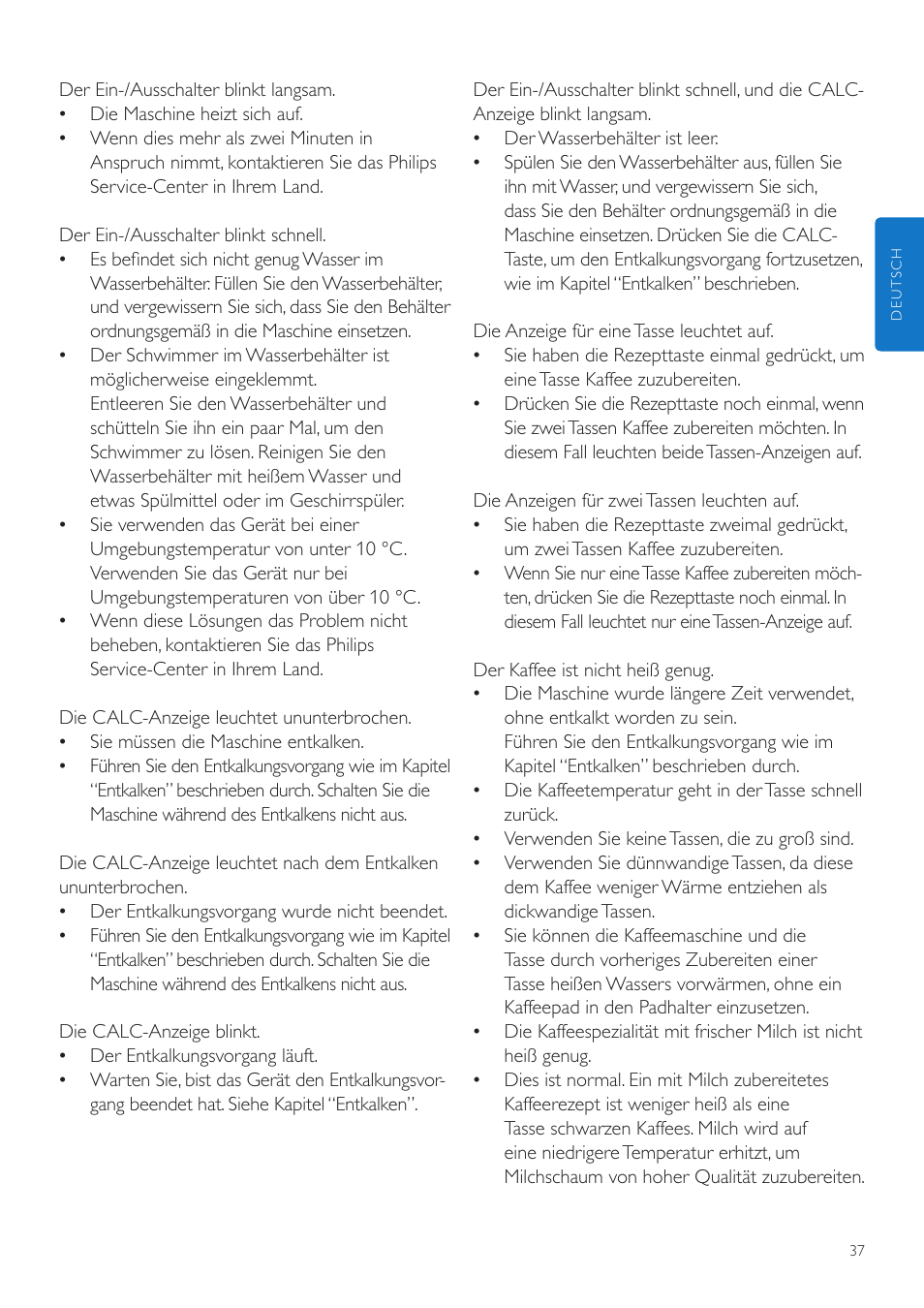 Philips SENSEO® Latte Duo Machine à café à dosettes User Manual | Page 37 / 76