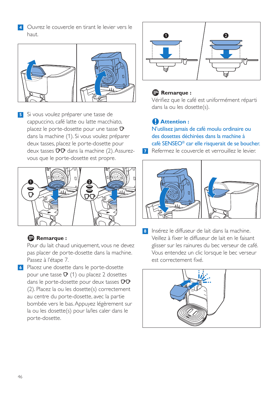 Philips SENSEO® Latte Duo Machine à café à dosettes User Manual | Page 46 / 76
