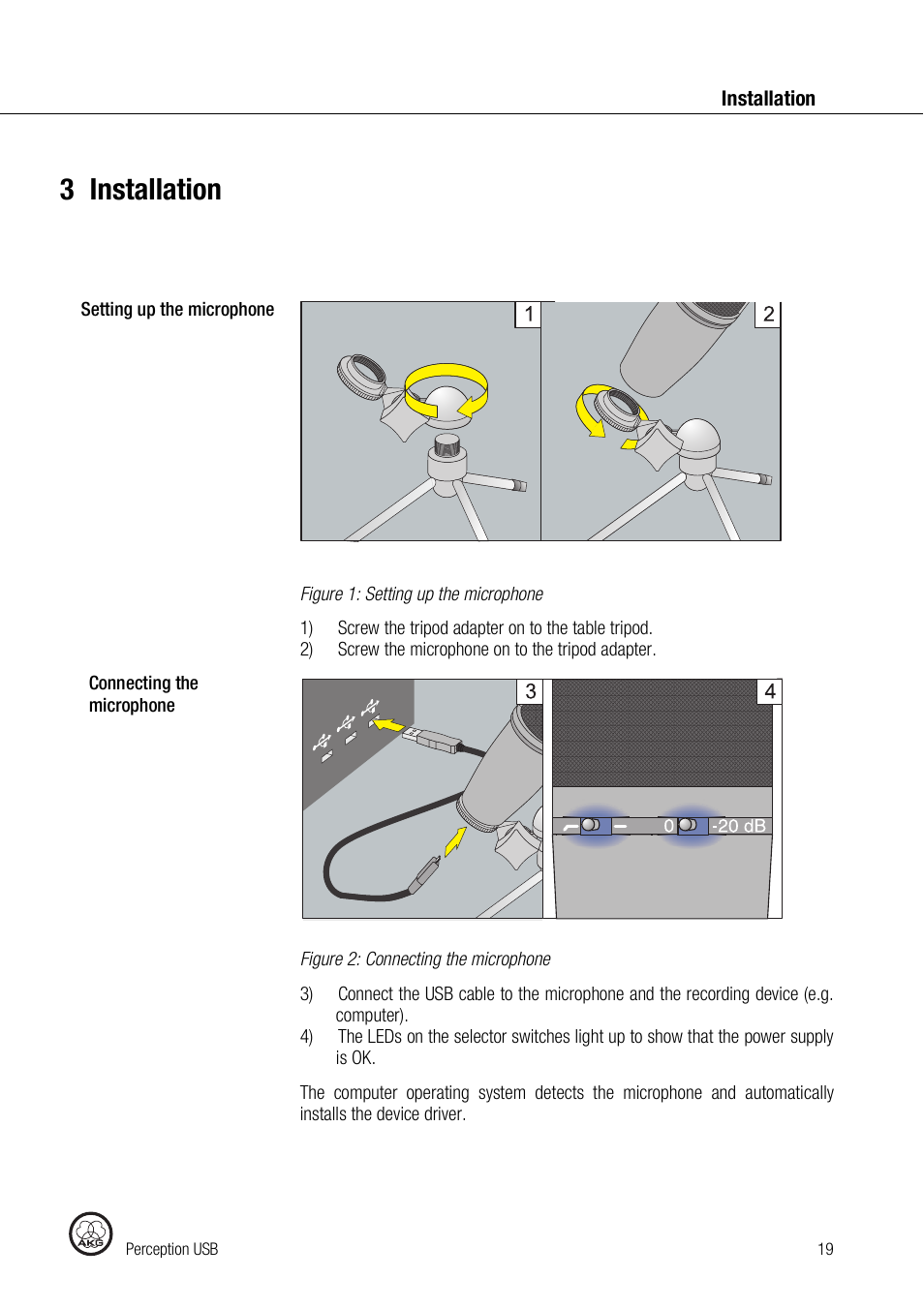 3installation | AKG Acoustics PERCEPTION 120 User Manual | Page 19 / 85