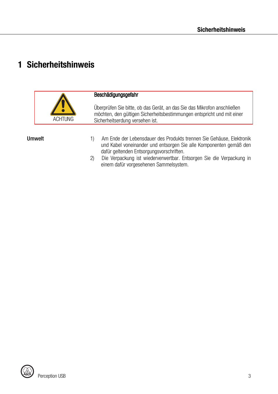 1sicherheitshinweis | AKG Acoustics PERCEPTION 120 User Manual | Page 3 / 85